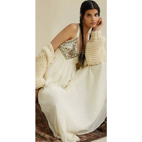 59. Anthropologie Zvezda Embellished Maxi Dress - Picture 4 of 11